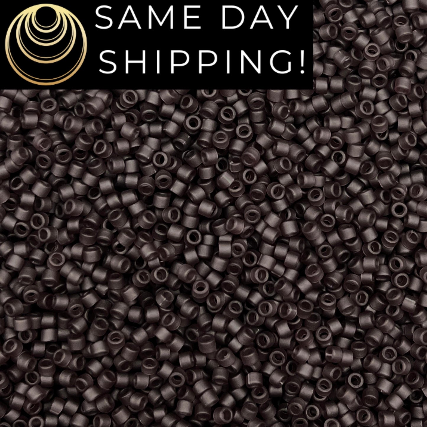 DB2405 SAME DAY SHIPPING! 1-20 Grams Miyuki 11/0 Delica Beads Matte Transparent Dark Smoky Amethyst -Free Container!