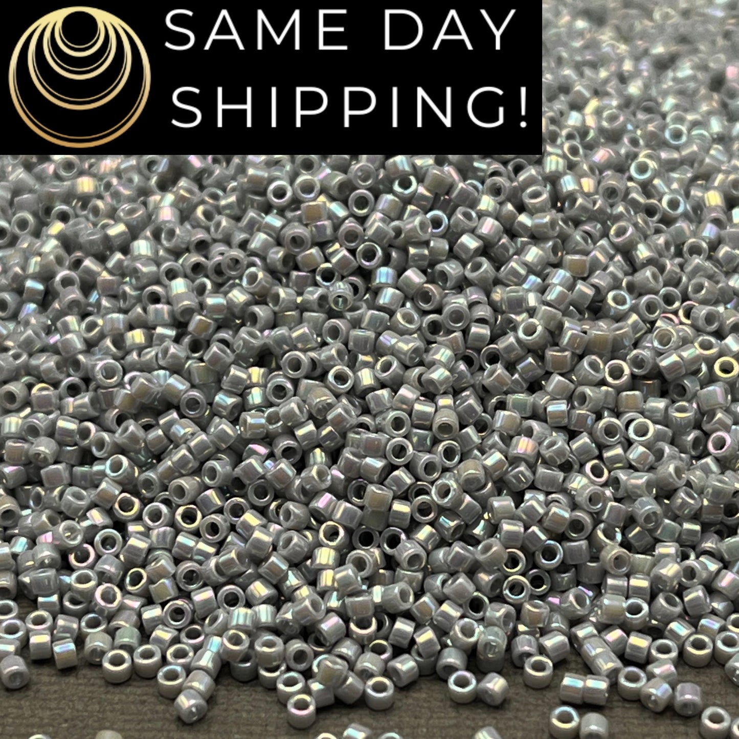 DB1579 SAME DAY Shipping! 1-20 Grams Miyuki 11/0 Delica Beads Opaque Ghost Gray AB-Free Container!