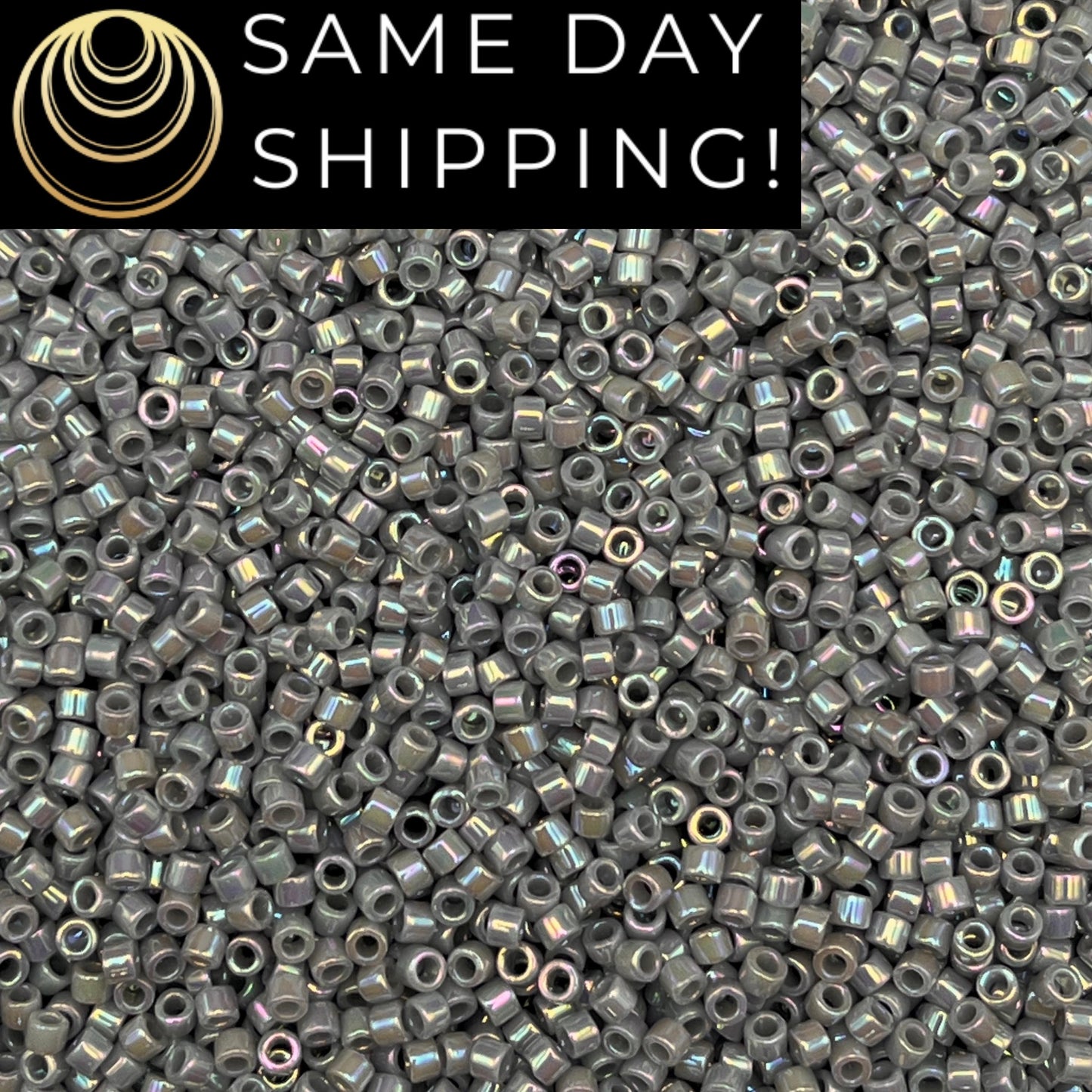 DB1579 SAME DAY Shipping! 1-20 Grams Miyuki 11/0 Delica Beads Opaque Ghost Gray AB-Free Container!