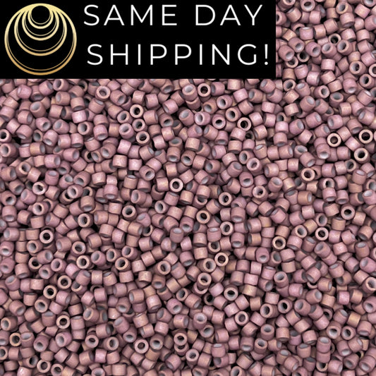 DB379 SAME DAY SHIPPING! 1-20 Grams Miyuki 11/0 Delica Beads Matte Opaque Dusty Mauve Luster-Free Container!