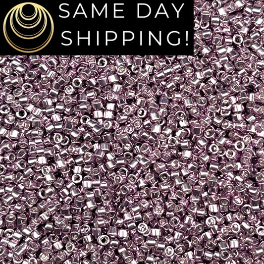 DB419 SAME DAY SHIPPING! 1-20 Grams Miyuki 11/0 Delica Beads Galvanized Dusty Orchid-Free Container