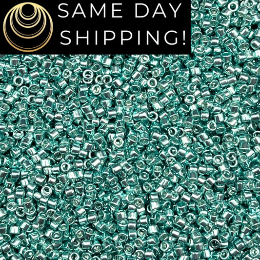 DB0414 11/0 Miyuki Delica Beads Galvanized Dark Sea Foam