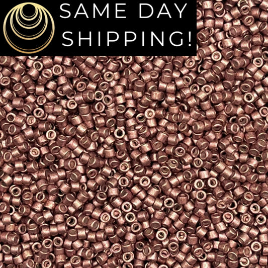 DB1157 SAME DAY SHIPPING! 1-20 Grams Miyuki 11/0 Delica Beads Galvanized Semi-Frosted Berry Pink-Free Container!
