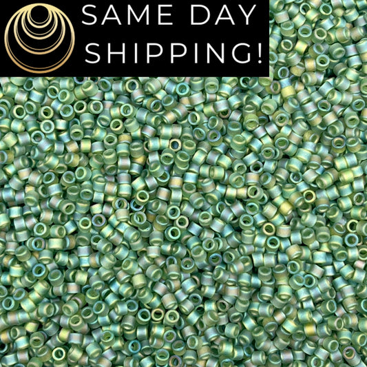 DB1282 11/0 Miyuki Delica Beads Matte Transparent Olive