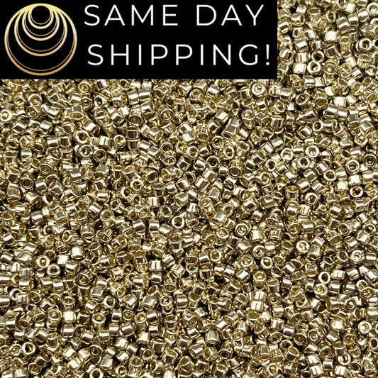 DB1831 SAME DAY SHIPPING! 1-20 Grams Miyuki 11/0 Delica Beads Duracoat Galvanized Silver-Free Container!