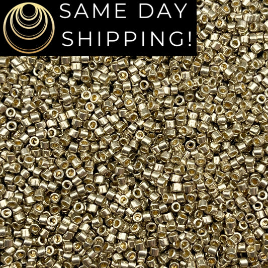 DB1851 SAME DAY SHIPPING! 1-20 Grams Miyuki 11/0 Delica Beads Duracoat Galvanized Light Smokey Pewter-Free Container!