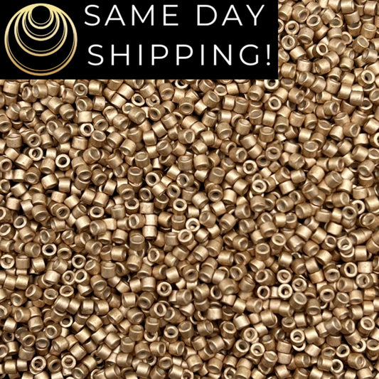 DB1158 SAME DAY SHIPPING! 1-20 Grams Miyuki 11/0 Delica Beads Galvanized Semi-Matte Light Smoky Amethyst-Free Container!