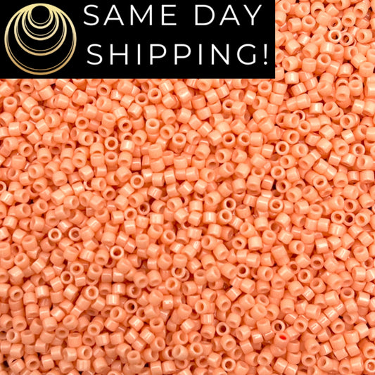 DB2111 SAME DAY SHIPPING! 1-20 Grams Miyuki 11/0 Delica Beads Duracoat Opaque Tea Rose  -Free Container!