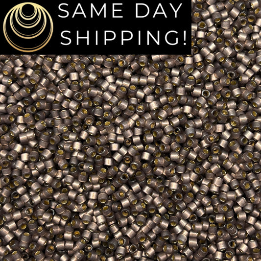 DB2184 SAME DAY SHIPPING! 1-20 Grams Semi-Frosted, Silver-Lined Duracoat Bramble Miyuki 11/0 Delica Beads Free Container