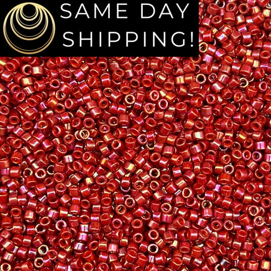 DB2275 SAME DAY SHIPPING! 1-20 Grams Miyuki 11/0 Delica Beads Opaque Glazed Jujube -Free Container!