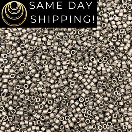 DB321 SAME DAY SHIPPING! 1-20 Grams Miyuki 11/0 Delica Beads Matte Nickel Plated-Free Container!