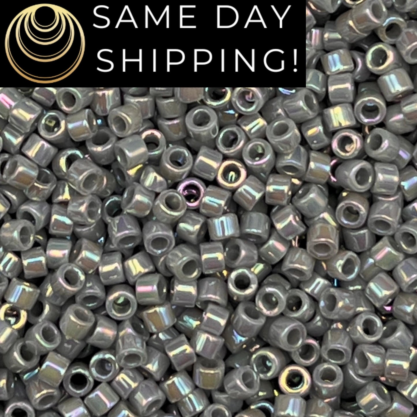 DB1579 SAME DAY Shipping! 1-20 Grams Miyuki 11/0 Delica Beads Opaque Ghost Gray AB-Free Container!