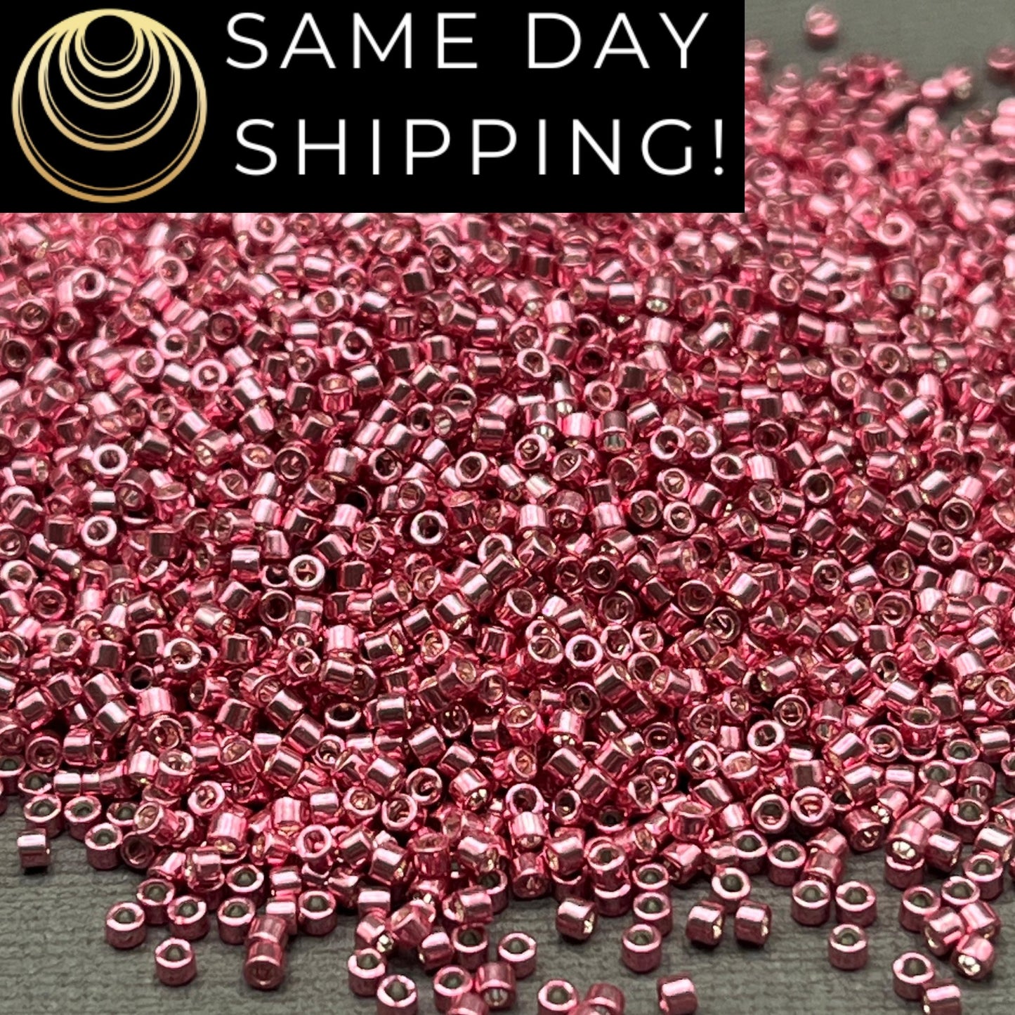 DB420 SAME DAY SHIPPING! 1-20 Grams Miyuki 11/0 Delica Beads Galvanized Hot Pink-Free Container!