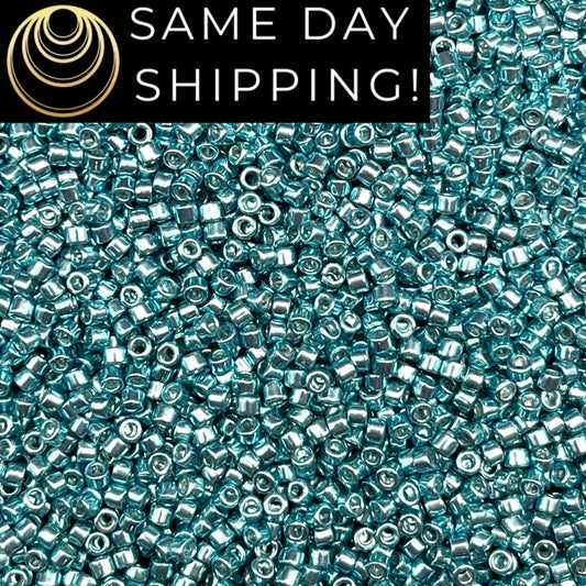 DB416 SAME DAY SHIPPING! 1-20 Grams Miyuki 11/0 Delica Beads Galvanized Sea Foam-Free Container!
