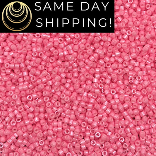 DB1371 SAME DAY SHIPPING! 1-20 Grams Miyuki 11/0 Delica Beads Dyed Opaque Rose-Free Container!