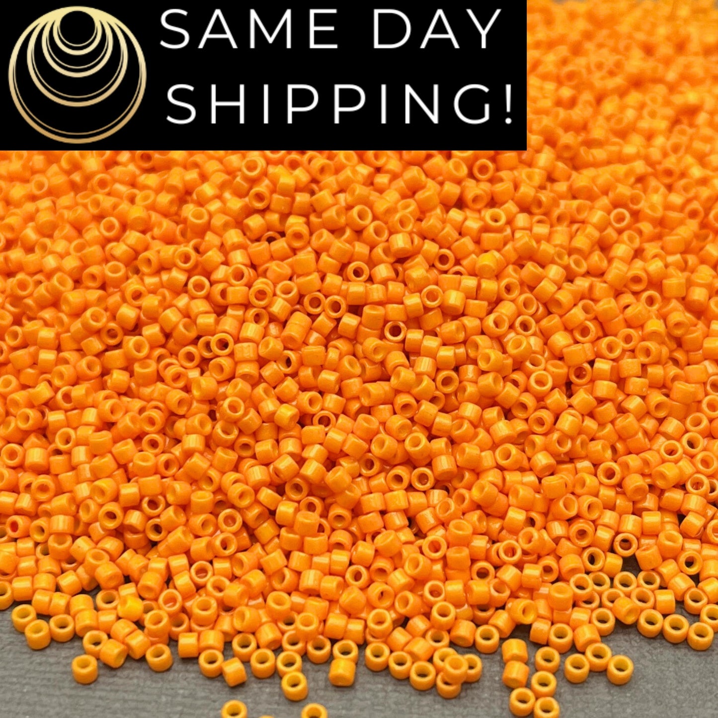 DB2104 SAME DAY SHIPPING! 1-20 Grams Miyuki 11/0 Delica Beads Duracoat Opaque Kumquat-Free Container!