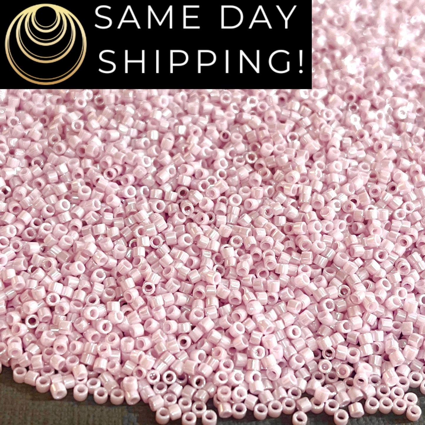 DB1534 SAME DAY SHIPPING! 1-20 Grams Miyuki 11/0 Delica Beads Opaque Pale Rose Ceylon-Free Container!