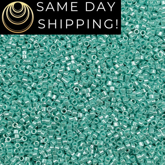 DB1567 SAME DAY SHIPPING! 1-20 Grams Miyuki 11/0 Delica Beads Opaque Sea Opal Luster -Free Container!