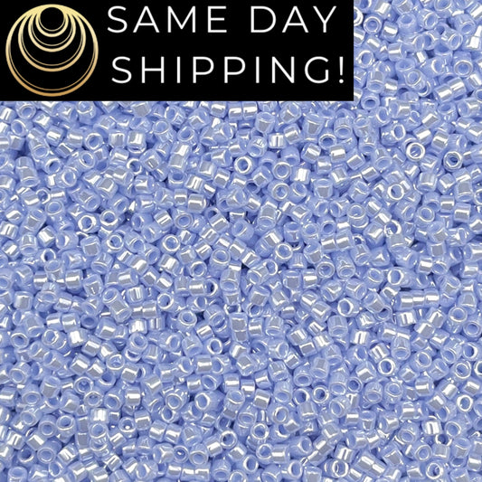 DB1568 SAME DAY SHIPPING! 1-20 Grams Miyuki 11/0 Delica Beads Opaque Agate Blue Luster-Free Container!