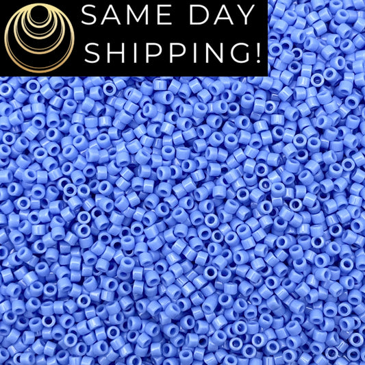 DB730 SAME DAY SHIPPING! 1-20 Grams Miyuki 11/0 Delica Beads Opaque Periwinkle Blue -Free Container!