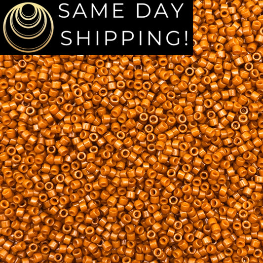 DB2108 SAME DAY SHIPPING! 1-20 Grams Miyuki 11/0 Delica Beads Duracoat Opaque Persimmon -Free Container!