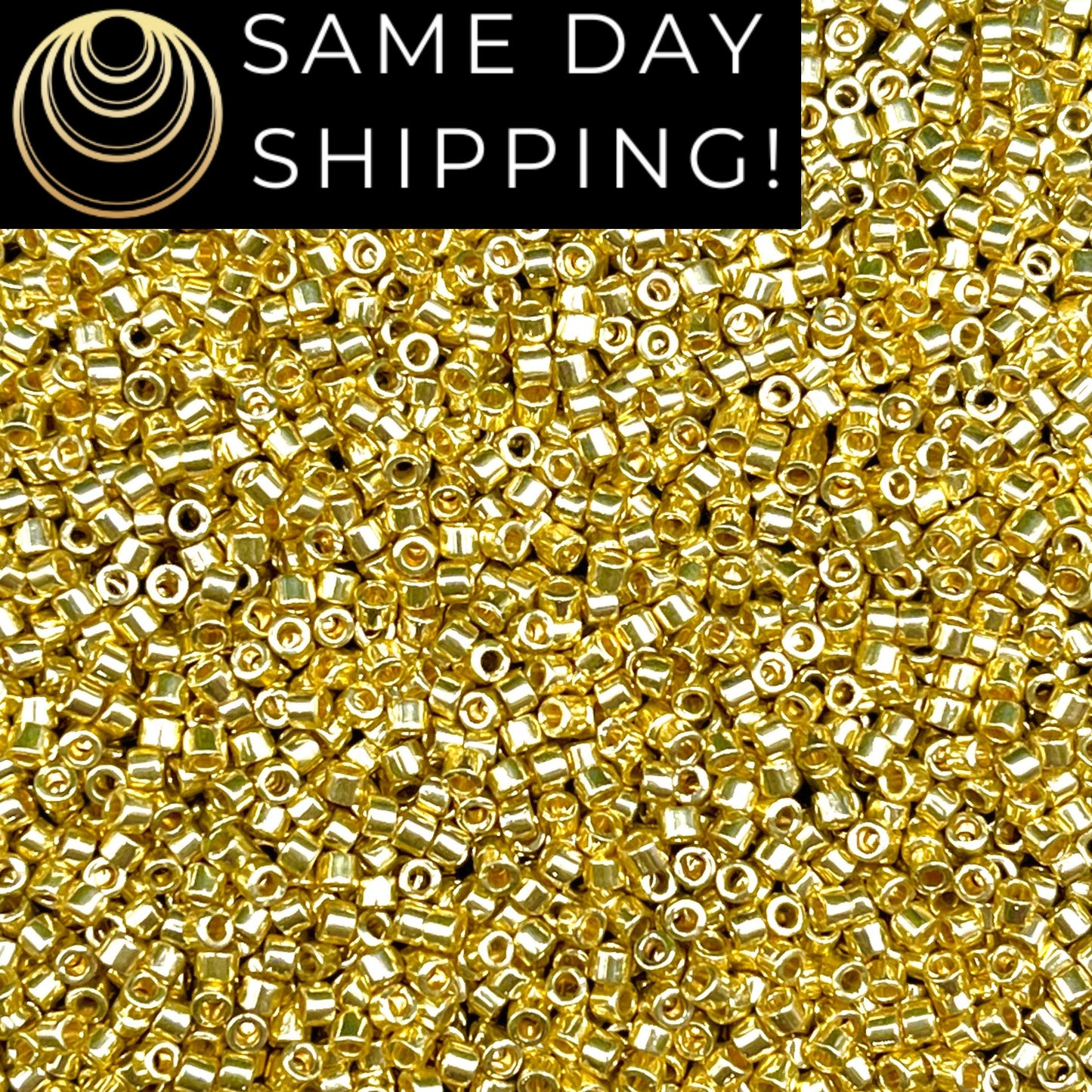 DB2502 SAME DAY SHIPPING! 1-20 Grams Miyuki 11/0 Delica Beads Duracoat Galvanized Yellow-Free Container!