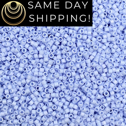 DB1596 SAME DAY Shipping! 1-20 Grams Miyuki 11/0 Delica Beads Matte Opaque Agate Blue AB-Free Container!
