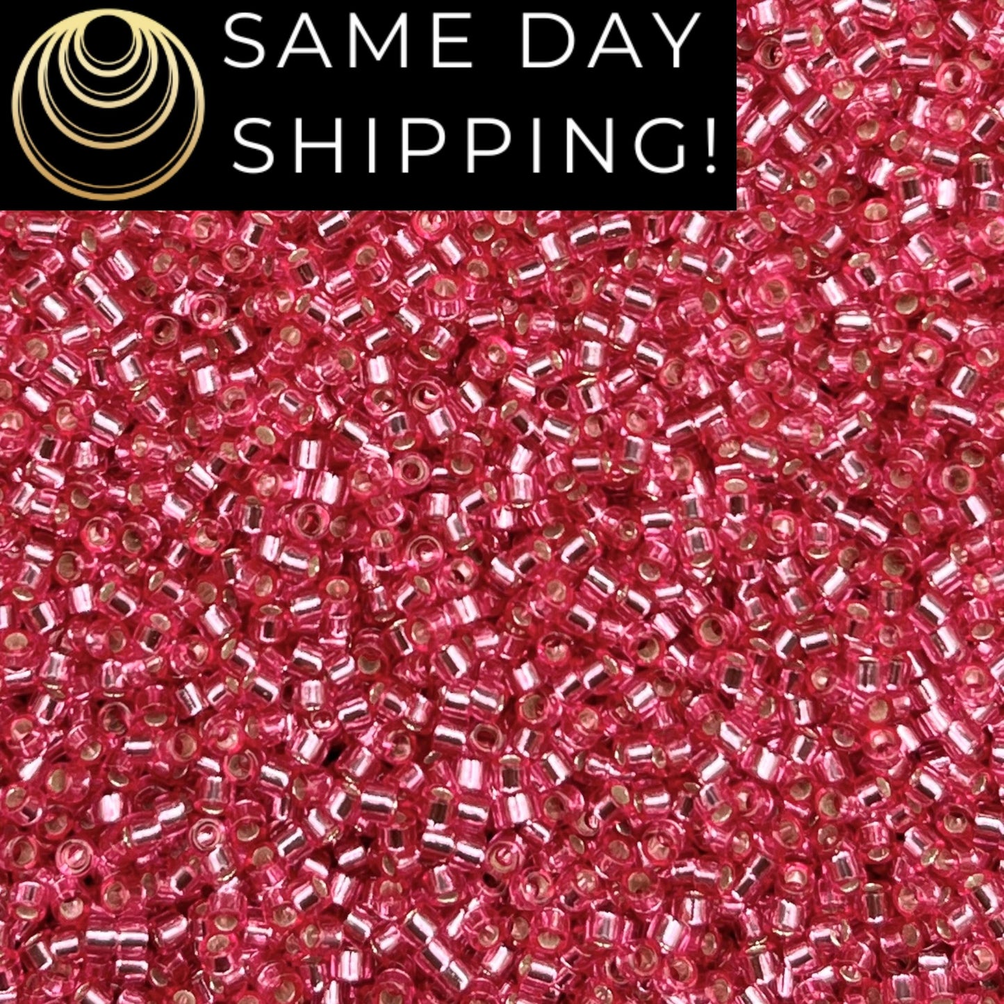 DB1338 SAME DAY SHIPPING! 1-20 Grams Miyuki 11/0 Delica Beads Dyed Silver Lined Rose-Free Container!