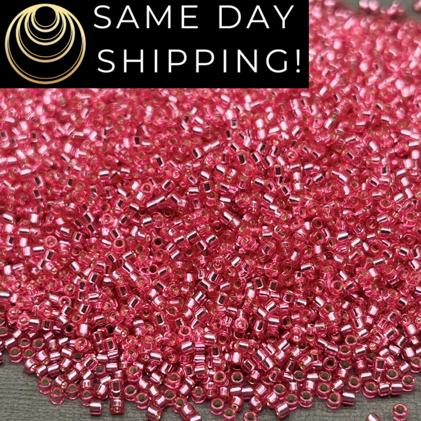 DB1338 SAME DAY SHIPPING! 1-20 Grams Miyuki 11/0 Delica Beads Dyed Silver Lined Rose-Free Container!