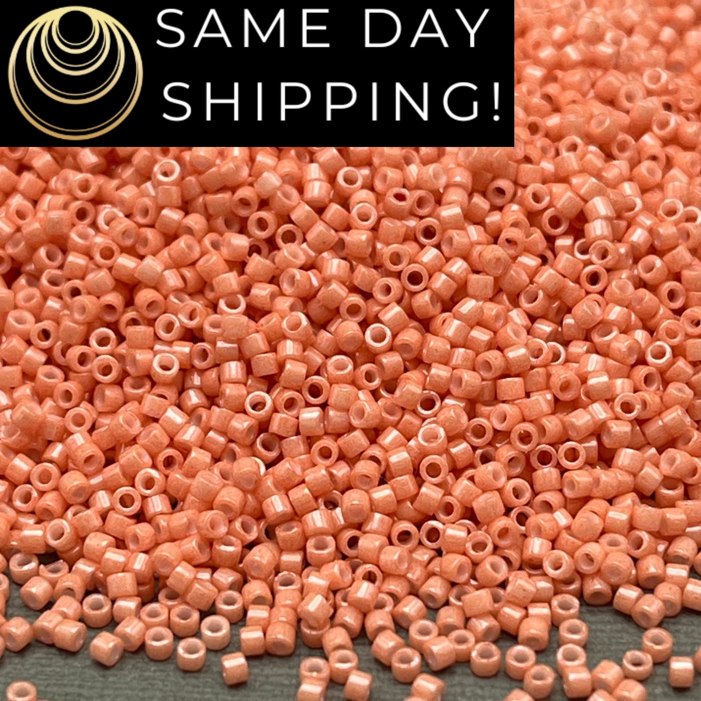 DB1363 11/0 Miyuki Delica Beads Dyed Opaque Salmon