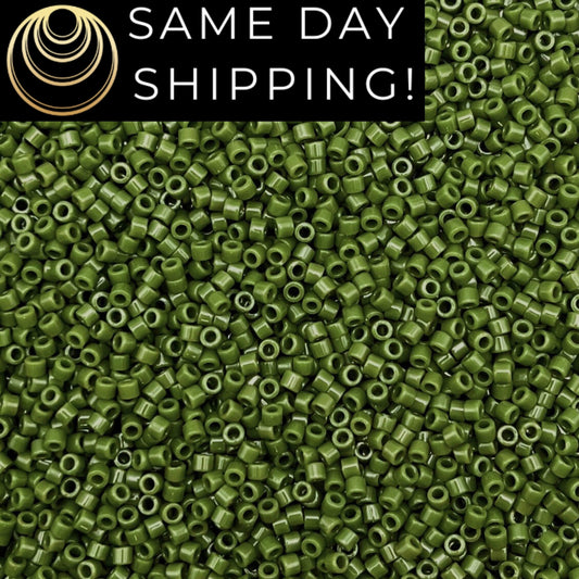 DB1135 SAME DAY SHIPPING! 1-20 Grams Miyuki 11/0 Delica Beads Opaque Avocado-Free Container!