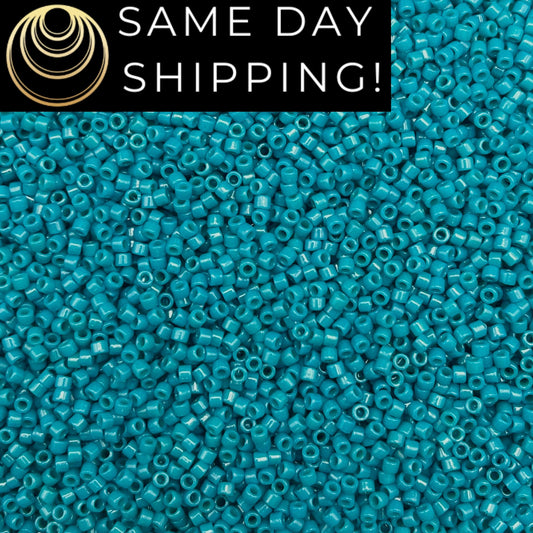 DB2133 SAME DAY SHIPPING! 1-20 Grams Miyuki 11/0 Delica Beads Duracoat Opaque Azure-Free Container!