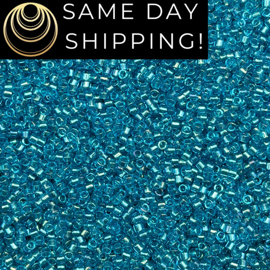 DB2382 SAME DAY SHIPPING! 1-20 Grams Miyuki 11/0 Delica Beads Inside Dyed Aqua-Free Container!