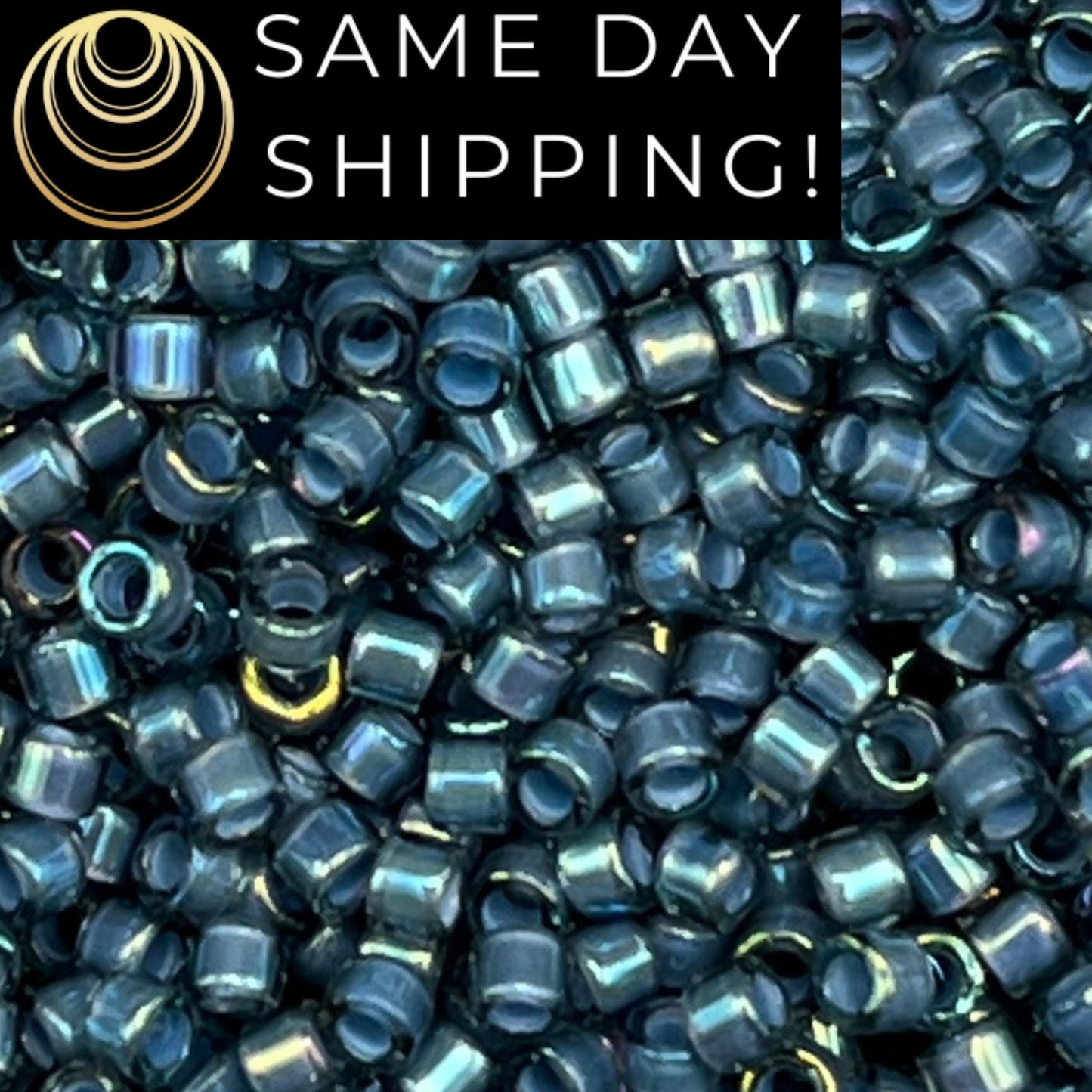 DB2384 11/0 Miyuki Delica Beads Inside Dyed Stormy Blue