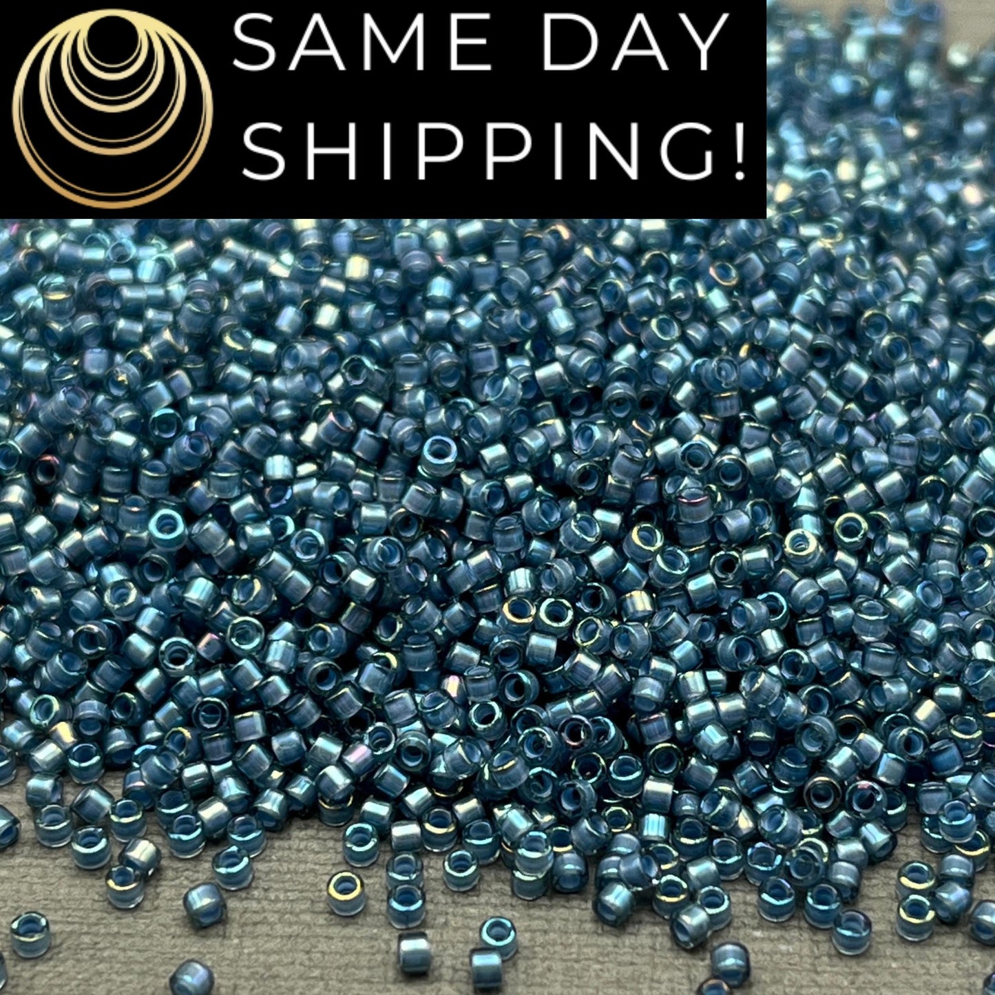 DB2384 11/0 Miyuki Delica Beads Inside Dyed Stormy Blue