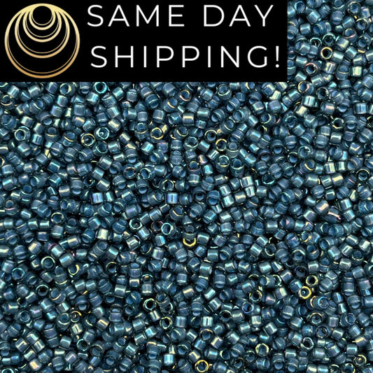 DB2384 11/0 Miyuki Delica Beads Inside Dyed Stormy Blue