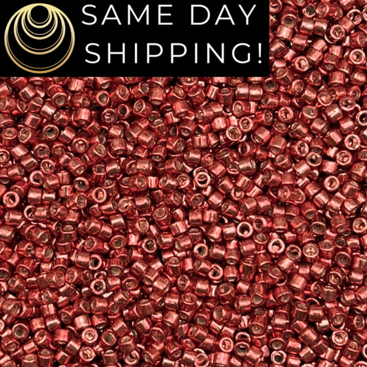 DB423 SAME DAY SHIPPING! 1-20 Grams Miyuki 11/0 Delica Beads Galvanized Raspberry-Free Container!