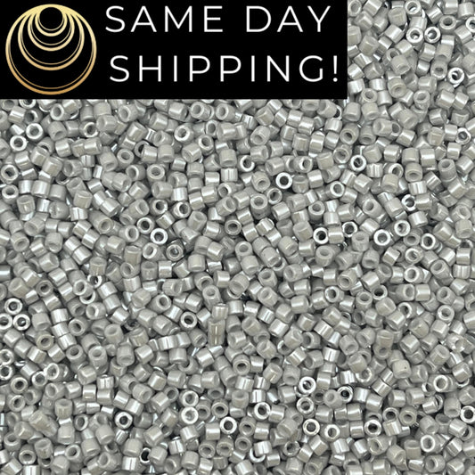 DB1538 11/0 Miyuki Delica Beads Opaque Light Smoke Ceylon