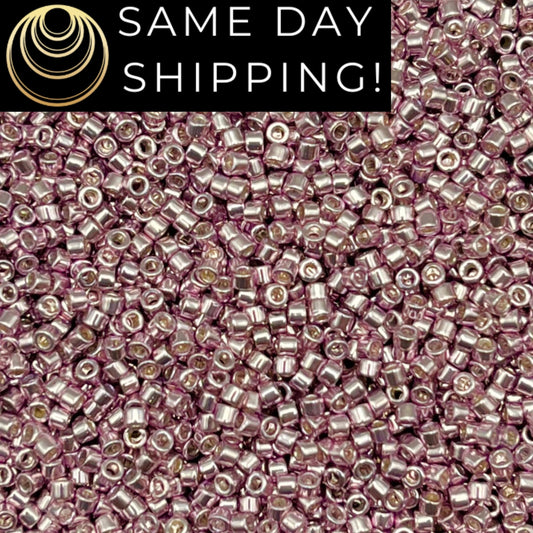 DB429 SAME DAY SHIPPING! 1-20 Grams Miyuki 11/0 Delica Beads Galvanized Mauve-Free Container!