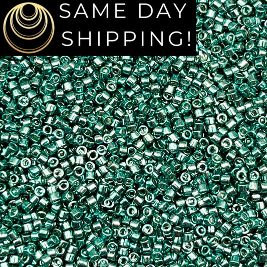 DB432 SAME DAY SHIPPING! 1-20 Grams Miyuki 11/0 Delica Beads Galvanized Peacock Blue-Free Container!