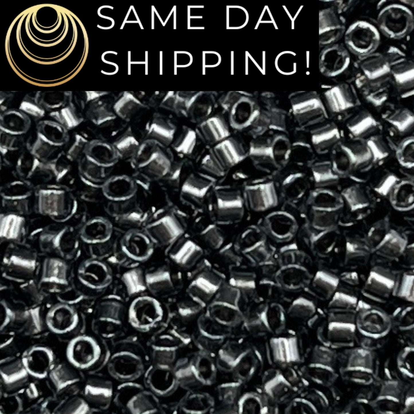 DB2394 SAME DAY SHIPPING! 1-20 Grams Miyuki 11/0 Delica Beads Inside Dyed Steel Gray-Free Container!
