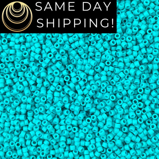 DB0793 11/0 Miyuki Delica Beads Dyed Semi-Matte Opaque Turquoise Green