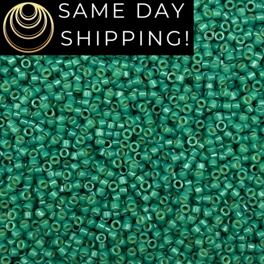 DB2127 SAME DAY SHIPPING! 1-20 Grams Miyuki 11/0 Delica Beads Duracoat Opaque Spruce -Free Container!