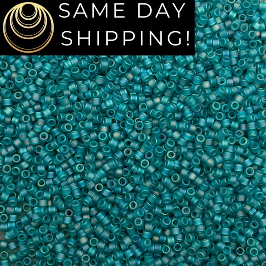 DB1283 11/0 Miyuki Delica Beads Matte Transparent Caribbean Teal