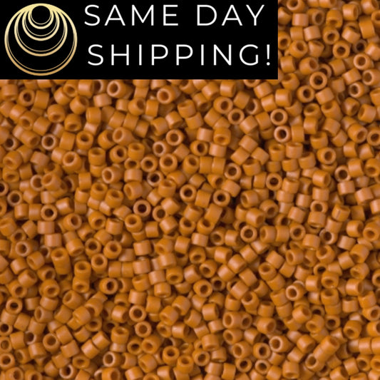 DB2287 SAME DAY SHIPPING! 1-20 Grams Miyuki 11/0 Delica Beads Matte Opaque Glazed Persimmon, Pumpkin, Burnt Orange Delicas Free Container!