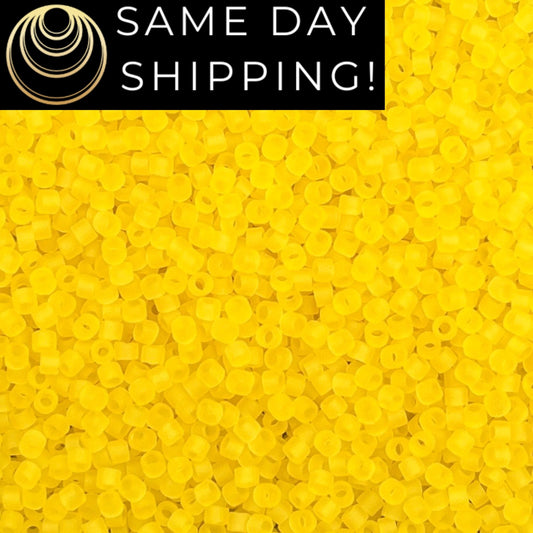 DB0743 11/0 Miyuki Delica Beads Matte Transparent Yellow