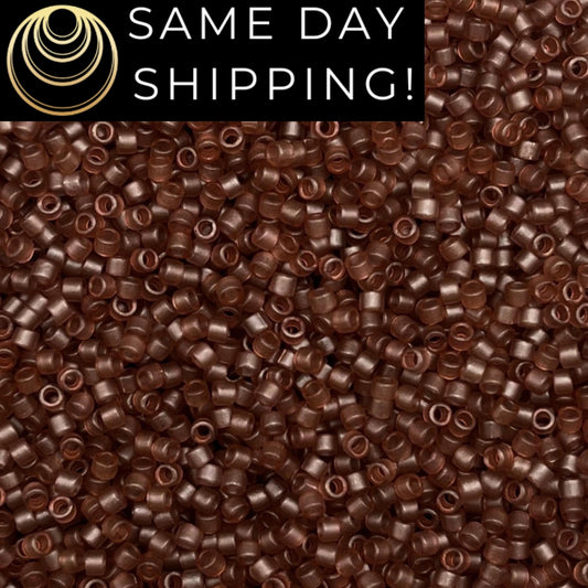 DB772 SAME DAY SHIPPING! 1-20 Grams Miyuki 11/0 Delica Beads Dyed Semi-Matte Transparent Cinnamon-Free Container!