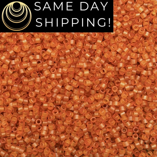 DB781 SAME DAY SHIPPING! 1-20 Grams Miyuki 11/0 Delica Beads Dyed Semi-Matte Transparent Amber-Free Container!