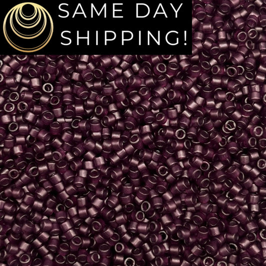 DB0784 11/0 Miyuki Delica Beads Dyed Semi-Matte Transparent Eggplant