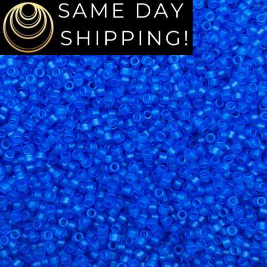 DB0787 11/0 Miyuki Delica Beads Dyed Semi-Matte Transparent Capri Blue